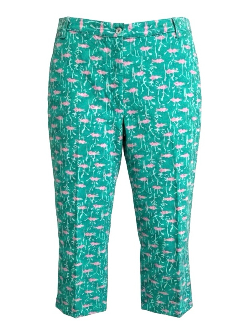 EUC Vintage 90's Lilly Pulitzer Cropped Capri Cotton Pants Green
Fishy Print